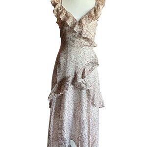 Floret Studios Asymmetrical Ruffle Dress in Cream Floral
NWOT